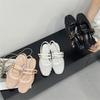 Eilyken Summer Crystal Square Low Heels Buckle Strap Woman Sandals Elegant Cosy Breathable Holes Mesh Banquet Shoes