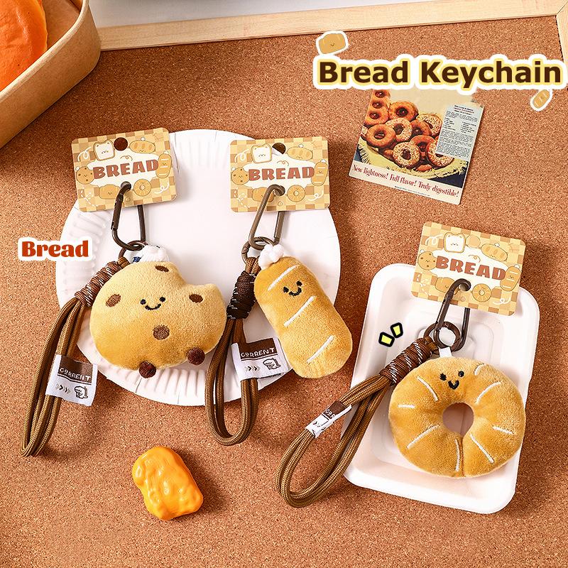 1PC Cute Backpacks Soft Decorative Bread Keychain Durable Sturdy Practical Plush Wallets Delicate Touch Gift