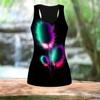 3D Gradient Blue Feather Print Women Workout Yoga Gym Printed Summer Sport Shirts Plus Size Vests