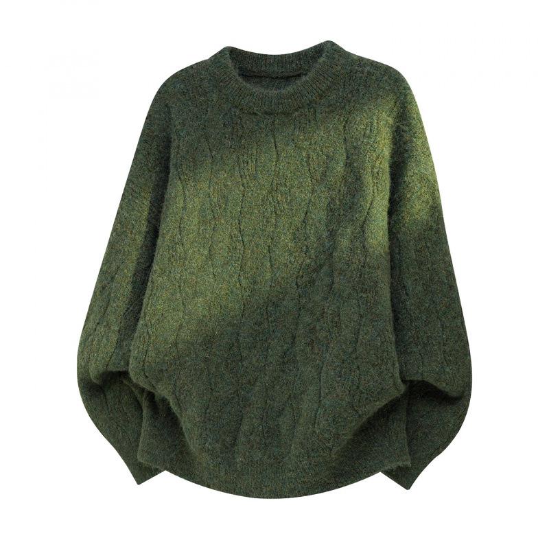 Men's Retro Round Neck Cable Knit Sweater - Autumn/Winter Loose Fit