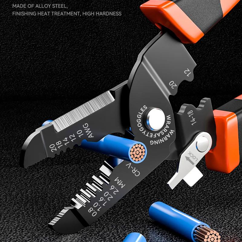 Multi-Functional Electrician Wire Stripper & Crimper Tool Wire Stripping Cutting Pliers For Peeling & Network Cabling