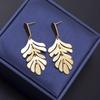 Korean Fashion Leaf Tassel Earrings - Women's Retro Christmas Style