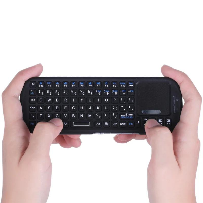 Mini Bluetooth 2.4GHz bezdrátová klávesnice s touchpadem myší Combo pro Android TV Box/PC/Tablet/PS4/Raspberry Pi 3/HTPC