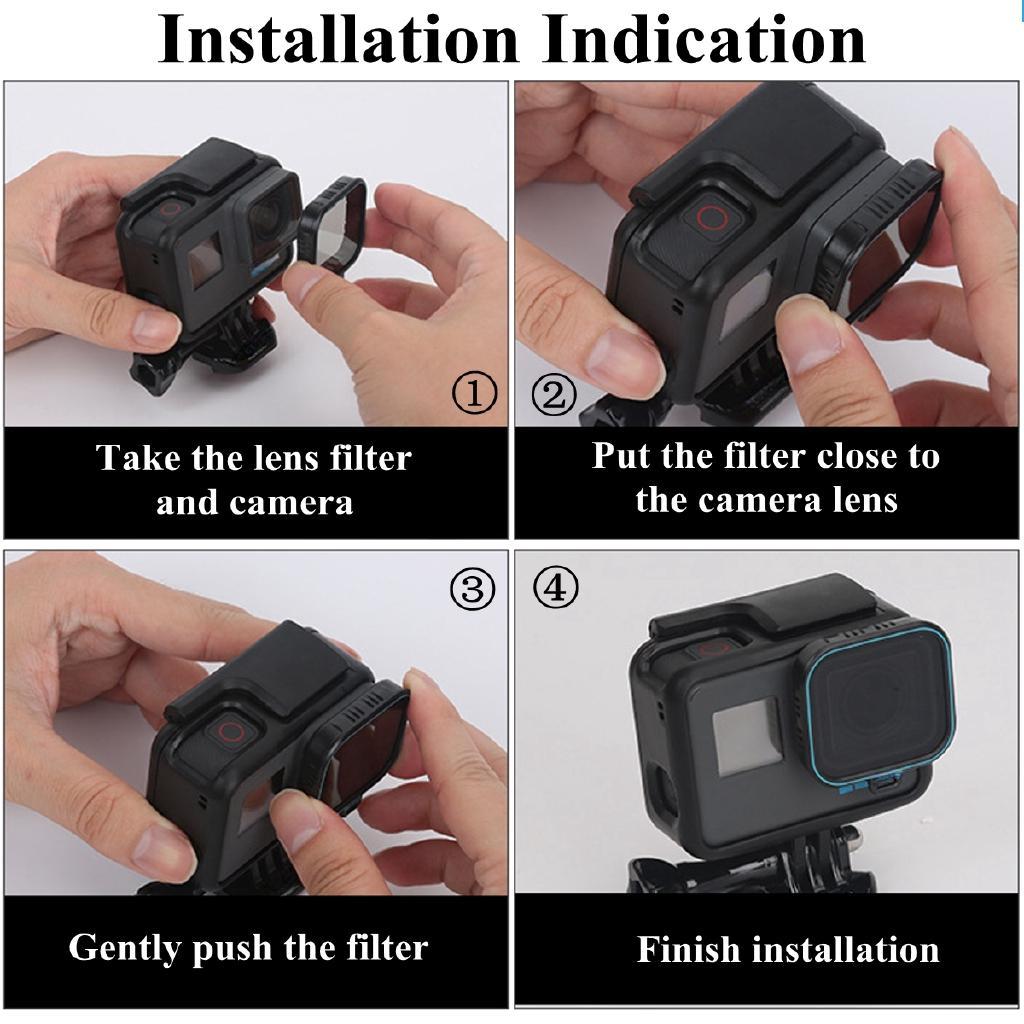 ND Schutzfilter(ND4 8 16)+ CPL Filter für Gopro Hero 5 Hero 6 Black Hero 7 Kamera Zubehör 3er Pack Filterset 1,59"x1,57"x0,31"