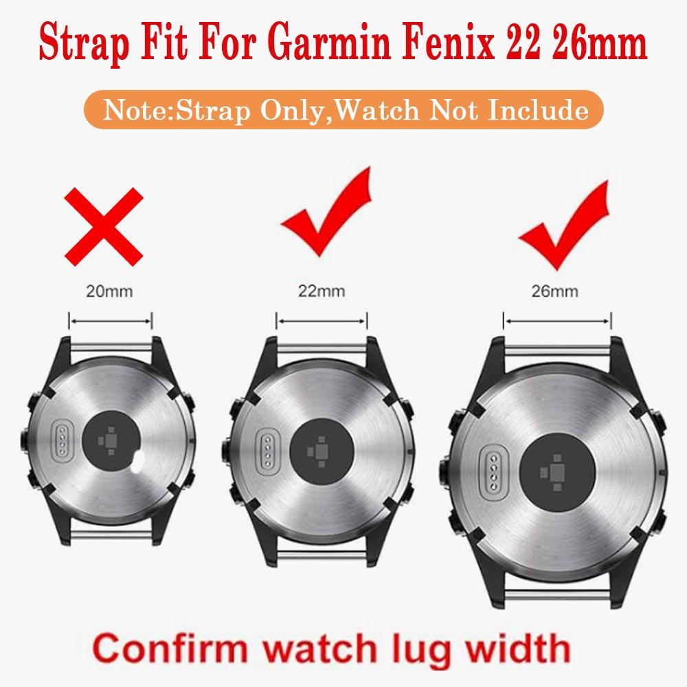 26/22mm Soft Silicone Strap for Garmin Fenix 8/Tactix 8/Enduro3 2/Fenix E 7X 6X Quick Fit Bracelet Wristband Garmin Fenxi E 47mm