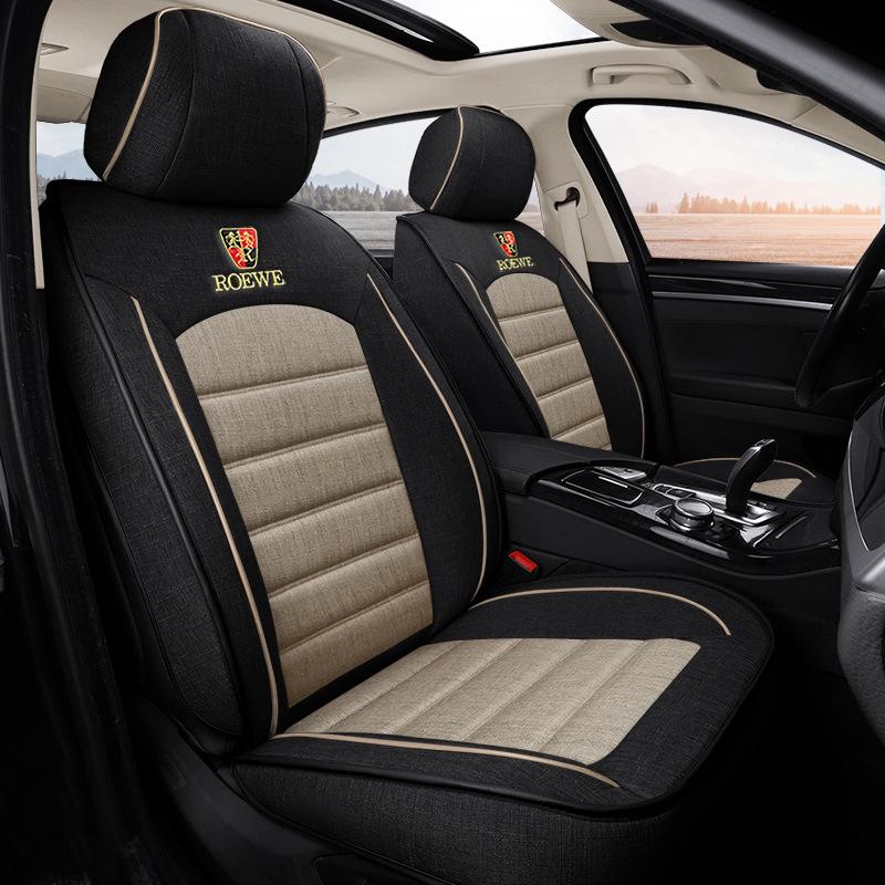 Roewe Car Seat Cushion: Full Surround, Breathable Linen, Universal Fit for All Seasons