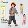 Dududu Children's Spring Cartoon Hoodie & Sweatpants Set - Boys' or Girls' Two-Piece Outfit