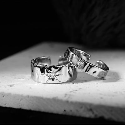 Shining Zirkoon Onregelmatige Ster Ring Mode Prachtige Vrouwen Mannen Y2K Opening Verstelbare Paar Ringen Hiphop Meisjes Partij Sieraden Geschenken