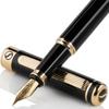 Scriveiner Schwarzlack Füllfederhalter, ein Premium-Füllfederhalter mit einem fesselnden 24-Karat-Gold-Finish.