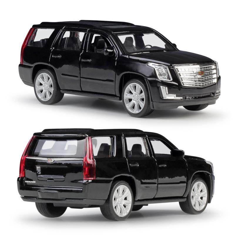 1/36 Skala Cadillac Escalade SUV Leke Bil Modell Welly Støpt Kjøretøy Miniatyr Trekk tilbake Frie Hjul Samling Gave til Barn Gutter