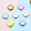 Colorful Resin Cartoon Kitten Paw Earrings & Keychain DIY Accessories