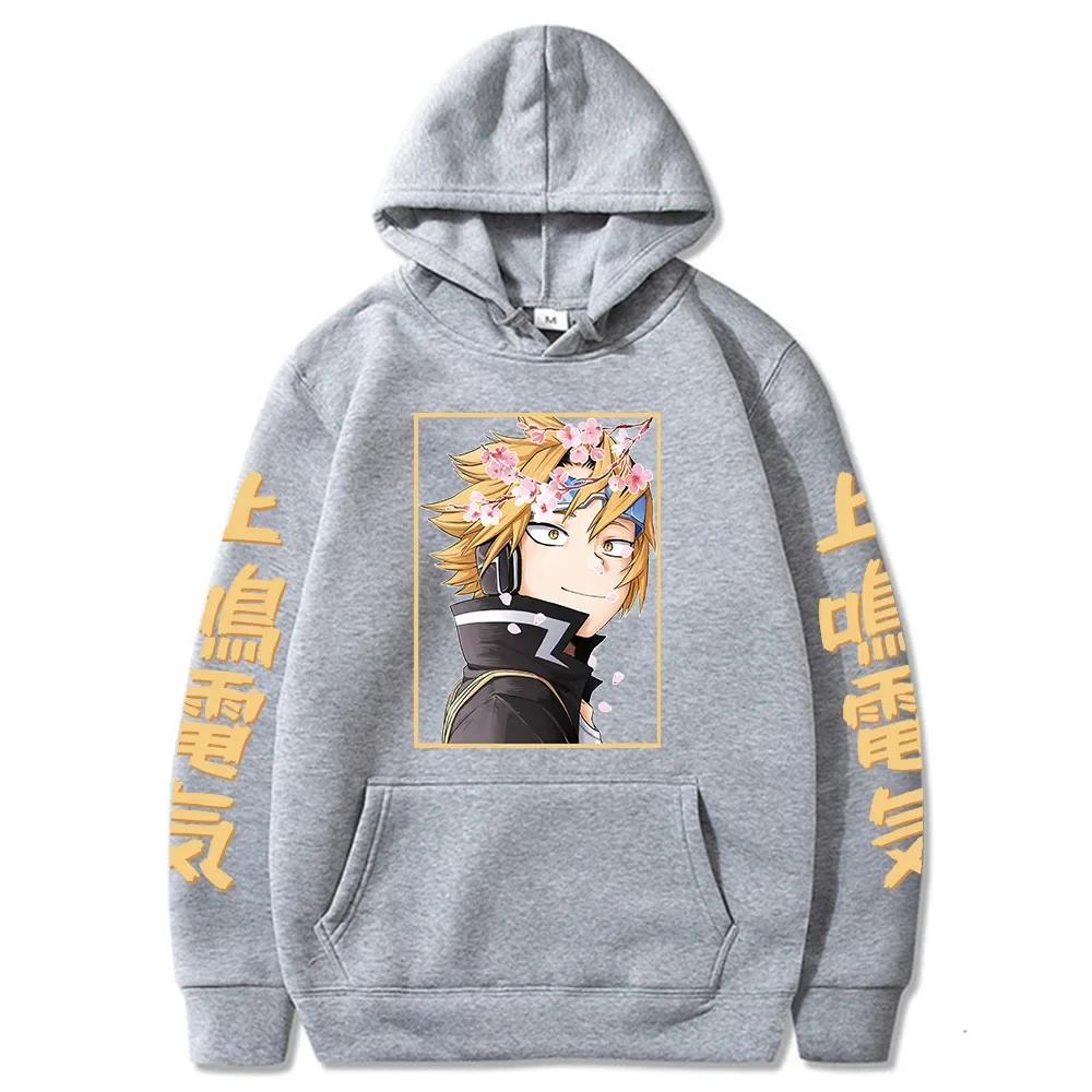 Funny Anime My Hero Academia Harajuku Hoody Sweatshirt Long Sleeve Aesthetic Kaminari Denki Flower Oversize Pullover