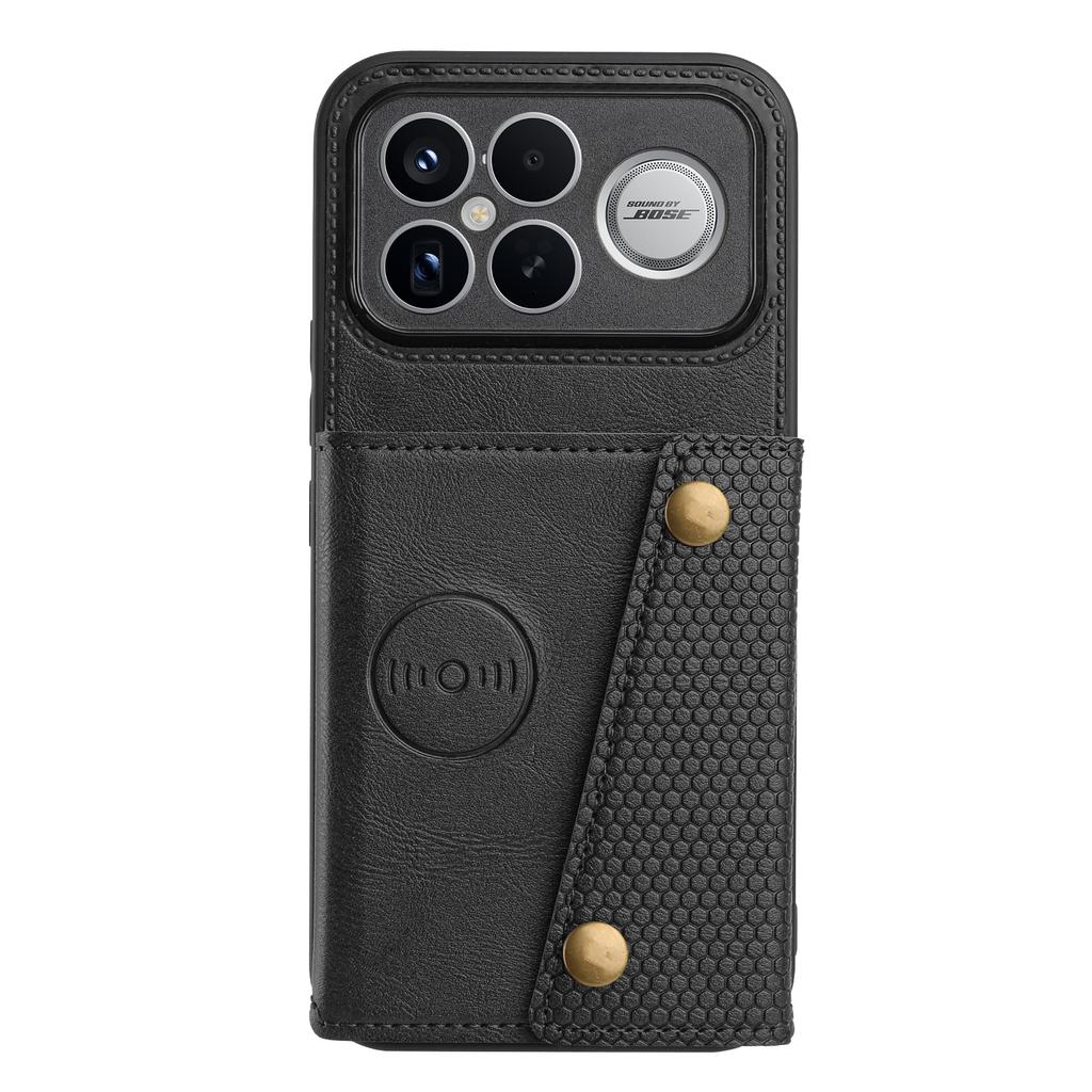 Pouzdro na telefon pro Xiaomi Poco F8 Ultra / Redmi K90 Pro Max 5G s sloty pro karty, stojánek, kůže + TPU kryt na telefon