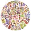 50 Retro Floral Waterproof Decorative Stickers - Miniature World Theme