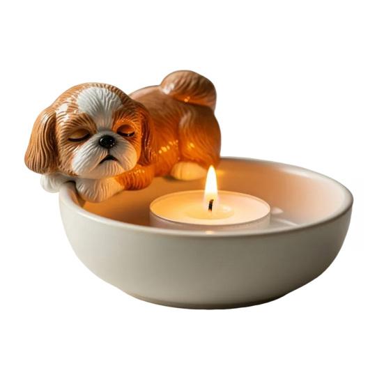 Ručně malovaný svícen pro štěně votivní svícen na čajovou svíčku stojan dekorace obývací pokoj koupelna svícen stolní ozdoba středový prvek