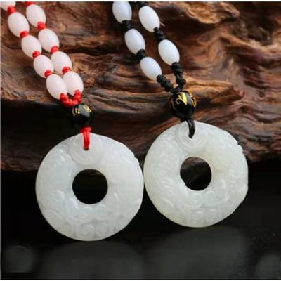 Unisex Jade Pixiu Pendant Necklace - Wealth-Attracting Auspicious Beast In White Qingbai Jade