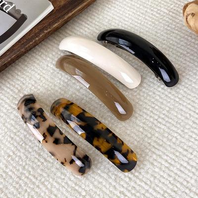 Essigsäure-Haarspange, Federspange für Mädchen, große Haarnadel, Kopfbedeckung, glänzende elliptische Bogen-Haarnadel, Haar-Accessoires