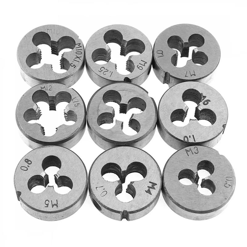 AB34-20Pcs Hand Tools Plating Tap Dies Set Thread Plugs Taps Screw 1/16 Inch--1/2 Inch M3-M12
