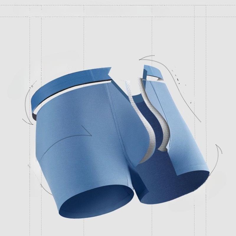 Men Boxers Mid Waist Letter Pattern Panties Soft Breathable U Convex Quick Dry Men Underpants Underwear