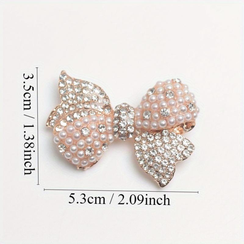 Creative Ladies Luxury Sparkly Boutique Bow Brooch Rhinestone Pearl Decorated Bow Badge Ladies Party Banquet