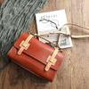 Vintage handgemachte Umhängetasche aus echtem Leder tragbare Frauen Handtasche natürliche Rindsleder einfarbig Schultertaschen