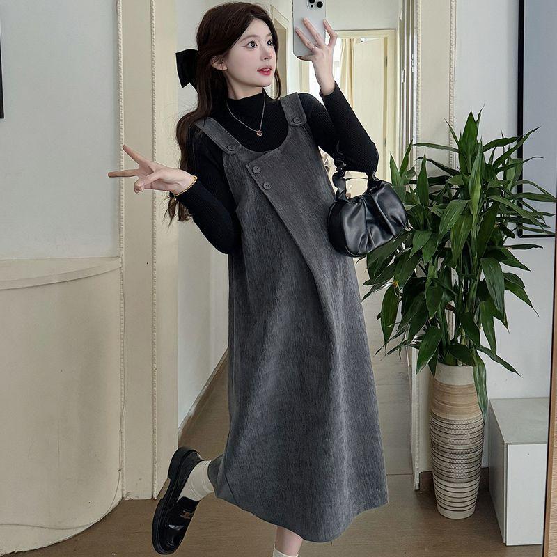 

Весна 2025 Модная одежда для беременных: Осенне-зимний комплект со стильными топами и платьями M [90-110 lbs]