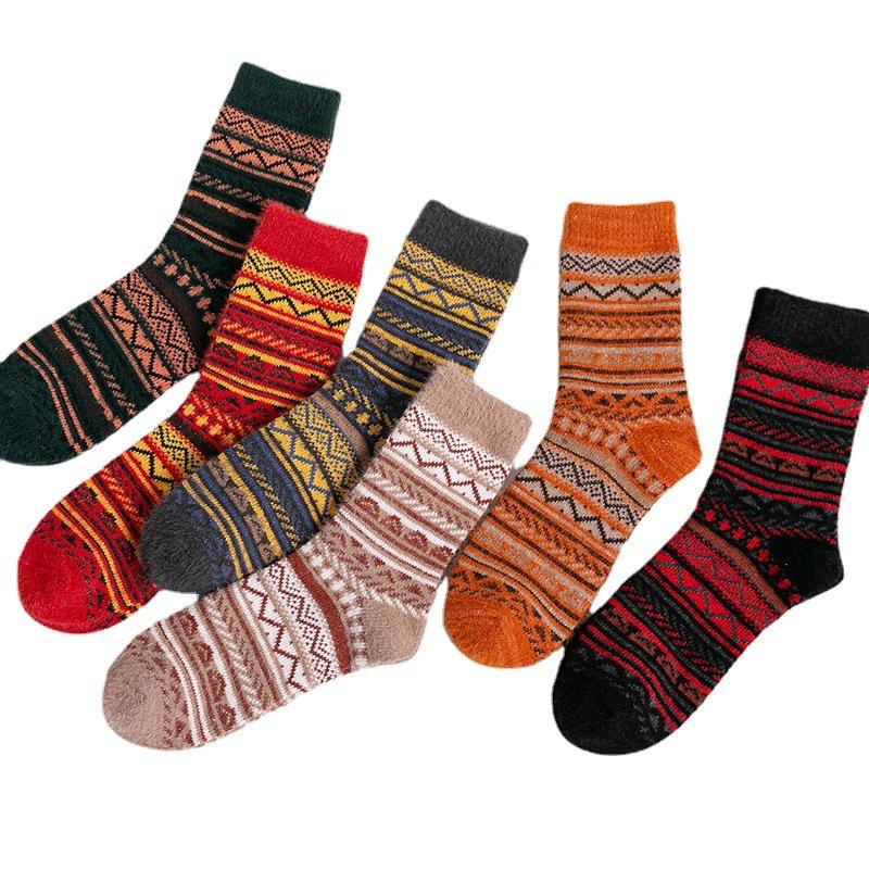 3 Pairs of New Female Winter Faux Ferret Thick Warm Rabbit Wool Tube Socks