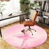 1PC Ballet Tutu Pink Round Chair mat Area Rug - Non-Slip, Floor Mat for Office, Bedroom, home decor Christmas Gift c0528116