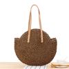 Women Boho Woven Handbag Summer Beach Tote Straw Bag Round Rattan Shoulder Bag