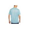 Nike Printed Logo Striped Crew Neck Straight Cut Quick-Dry Short Sleeve T-Shirt Men Tops Blue AJ7566-494