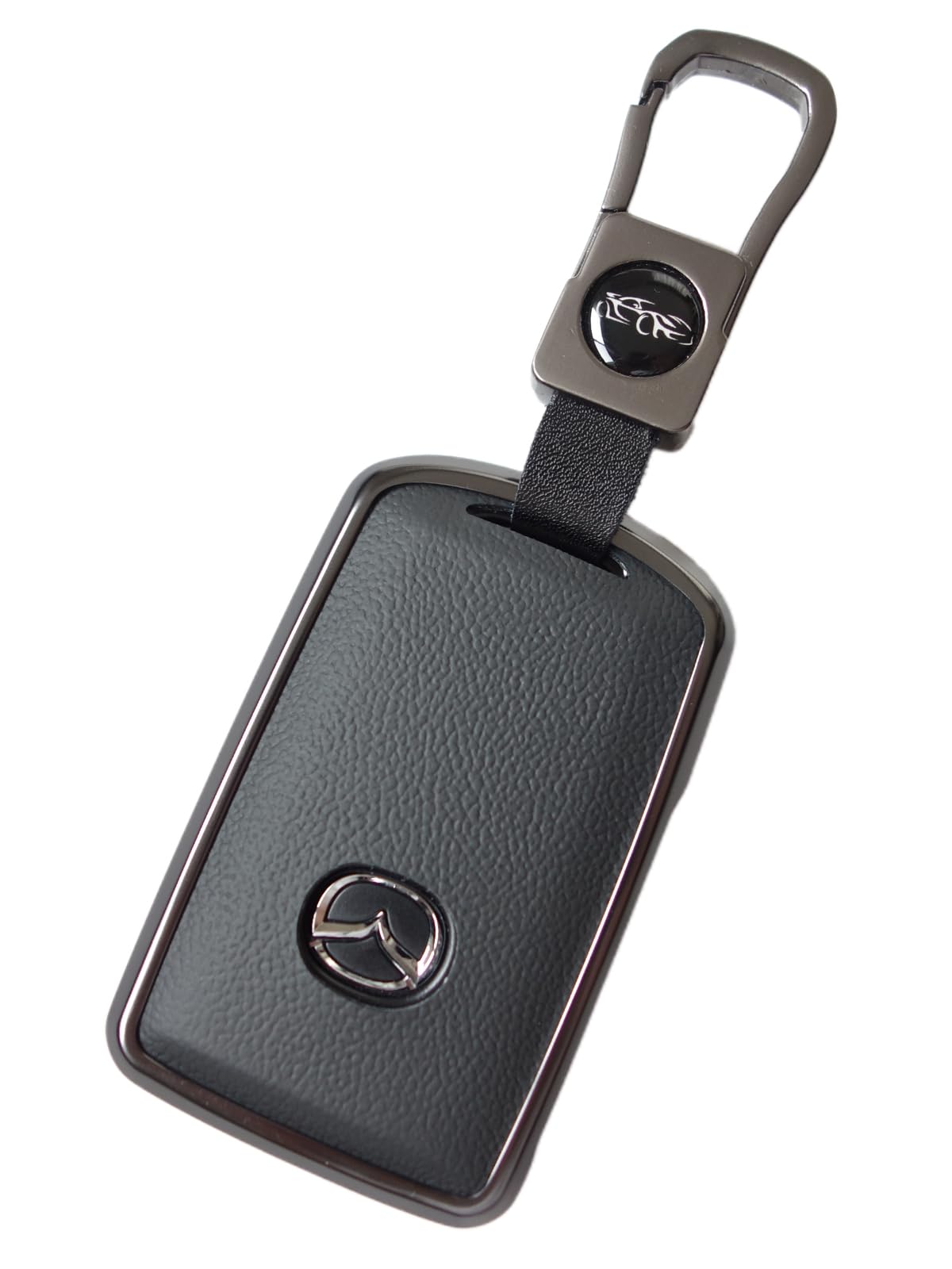 

MKMC Чехол для смарт-ключа Алюминий и кожа Совместим с Mazda Mazda и Mazda Запчасти для кастомных аксессуаров Крышка, Материал, CX60, CX5, CX80, CX30, CX8, 3, чёрный