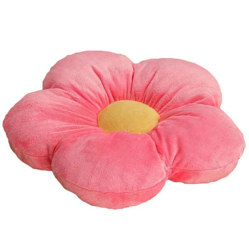 Cute Flower Cushion Home Decor Plush Toy With Colorful 6 Petal Cartoon Design