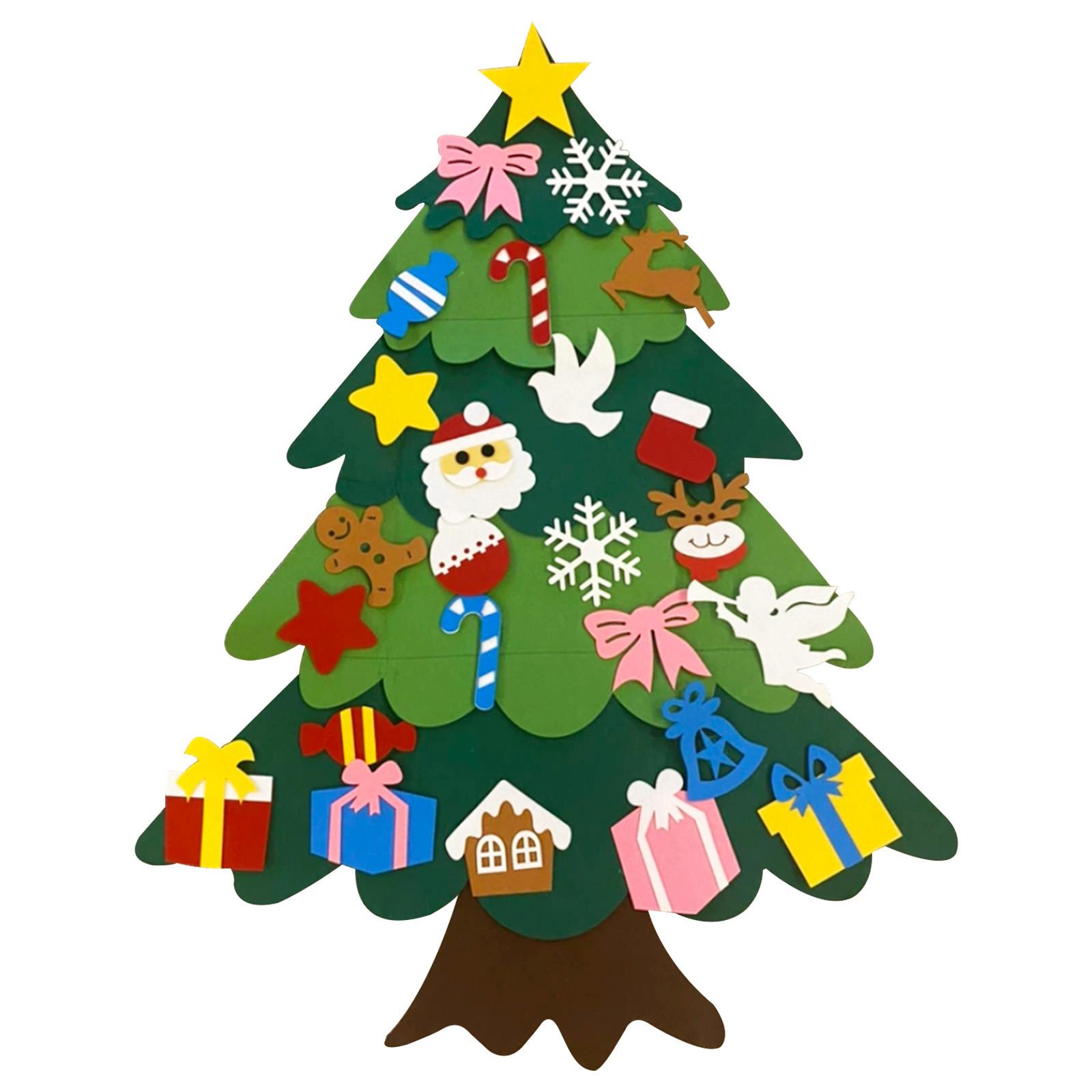

Набор рождественских елок с украшениями для детей, рождественские подарки, новогодние украшения на стену для двери One Size
