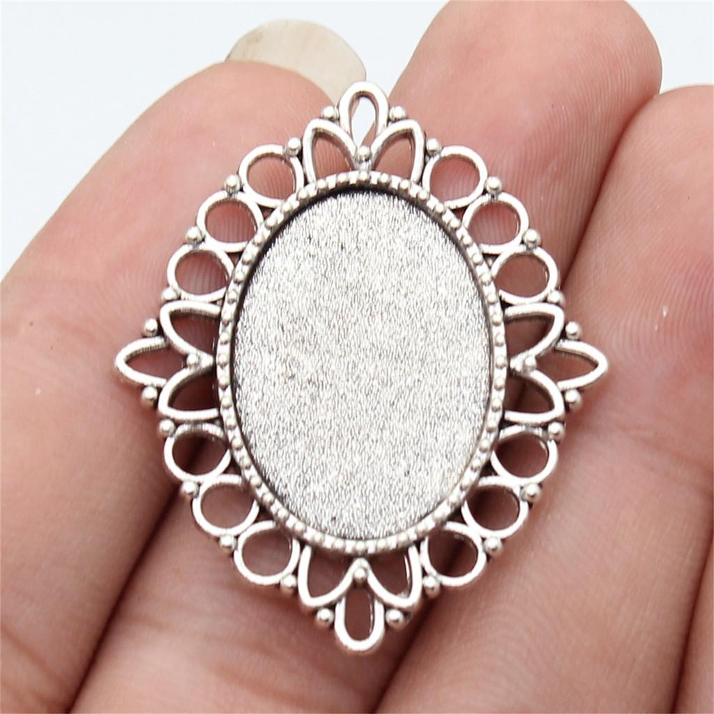 Accessories Parts Fit 18x25mm Oval Glass Cabochon Base Tray Bezel Wedding Jewelry Findings QA039