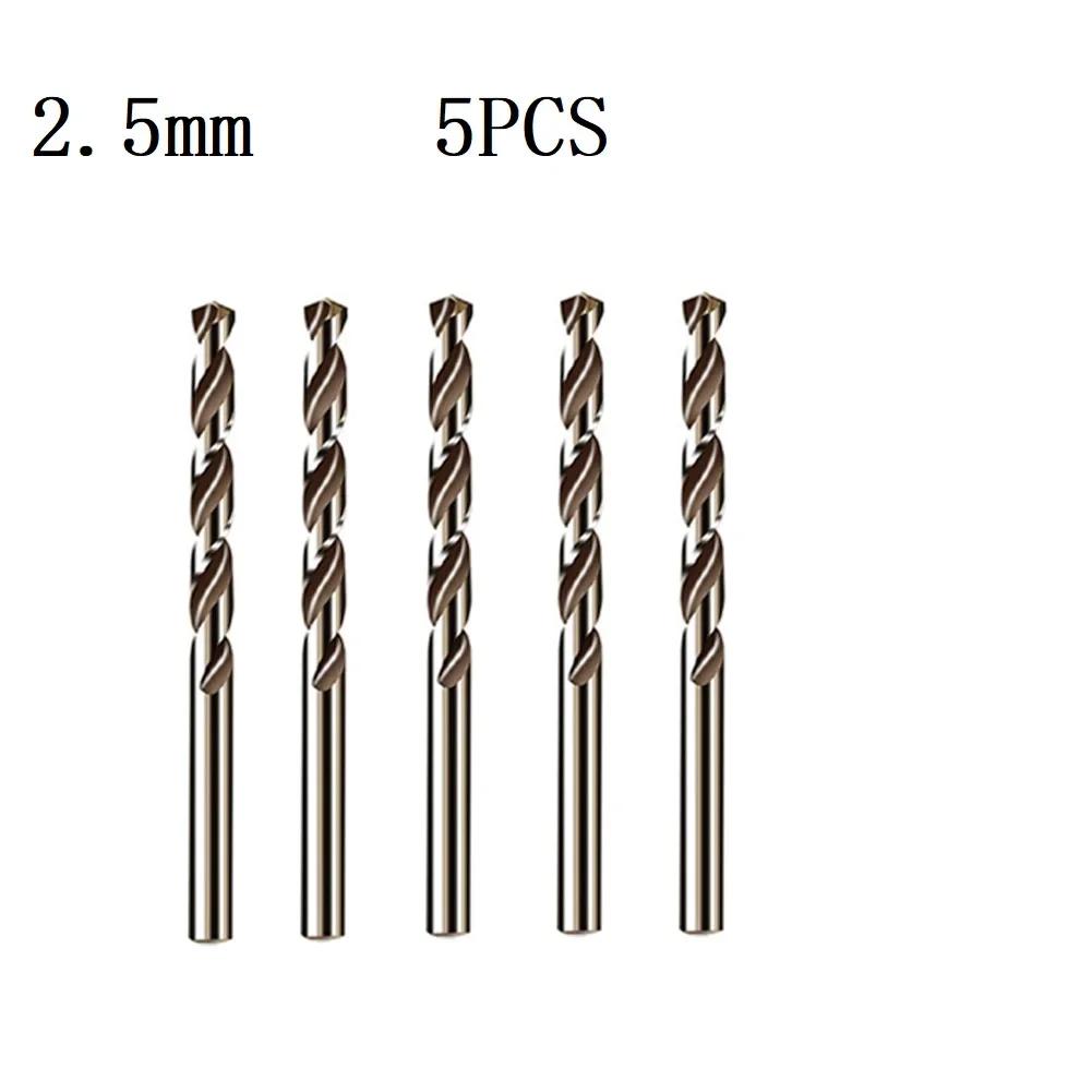 5//6/10pcs HSS M35 Cobalt Drill Bit 1mm 1.5mm 2mm 3mm 4mm 5mm For Stainless Steel High Speed Auger Drill Press Power Tool Parts