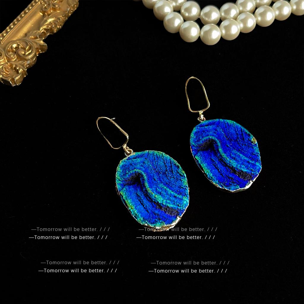 Mid-Century Vintage Stud Earrings: Trendy Literary Style in Light Luxury Fashion