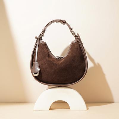 High-end Vintage Matte Leather Crescent-shaped Bag, A Niche, High-end, Individual, Versatile and Fashionable Underarm Bag