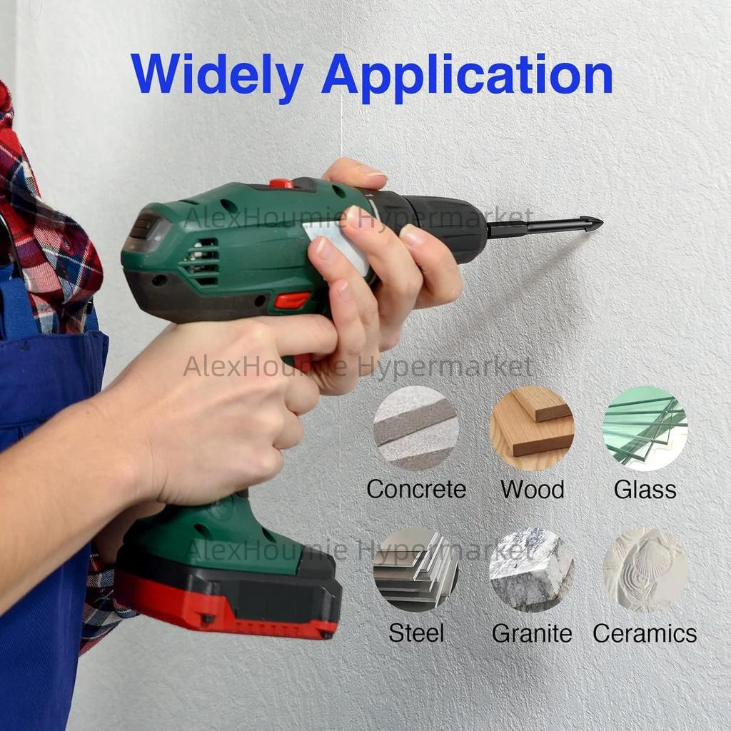 Cross Hexagonal Ceramic Tile Drill Bit Glass Ceramic Concrete Hole Opener Alloy Triangular Drill Bit Size 3/4/5/6/7/8/10/12mm