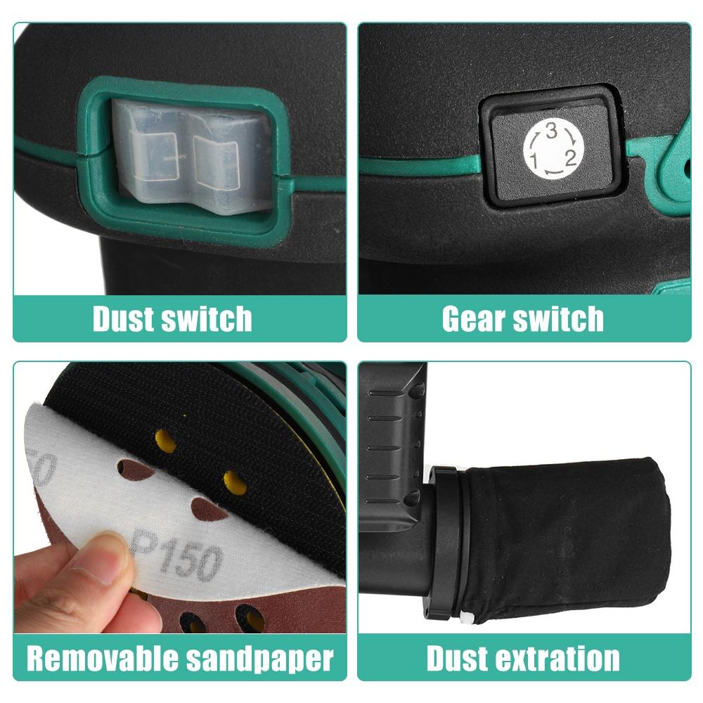 Wood Grinder Polishing Grinding Machine Cordless Rechargable Random Orbital Electric Sander With Sandpaper