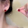 "Berry" ~ Brightening Wine Red Retro Temperament No-Piercing French Earrings for Women