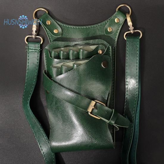 Taška na nůžky na vlasy 7 štěrbin Nastavitelný popruh Salon z umělé kůže Kadeřnictví Držák na nůžky Kadeřnictví Taška do pasu Kadeřnictví Příslušenství