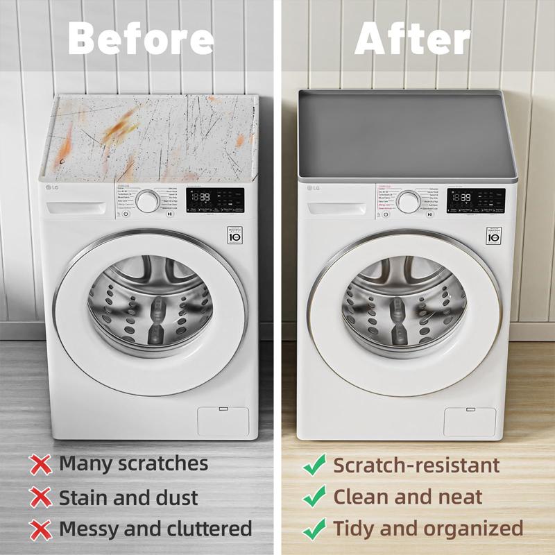 1pc Silicone Washer Drain Pan Anti-Vibration Foldable Non-Slip Leak-Proof Tray with Raised Edge for Under Washing Machine/Dryer