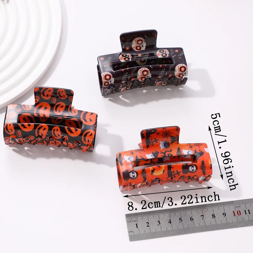 New Women Print Flower Hair Claw Crab Print Hairpin Plastic Hair Clip Clamps Large Size Hair Accessories Girl Halloween