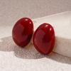 Drip Geometric Oval Silver Needle Earrings Ankola Red Fashion Earrings