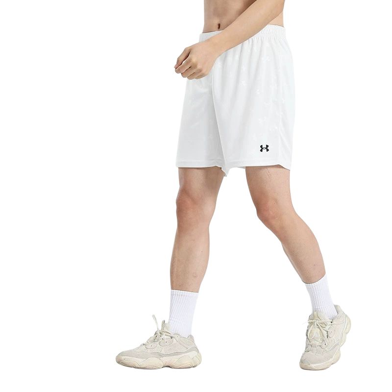 Under Armour Full Print Logo Loose Breathable Training Shorts Men Shorts White 21500231-100