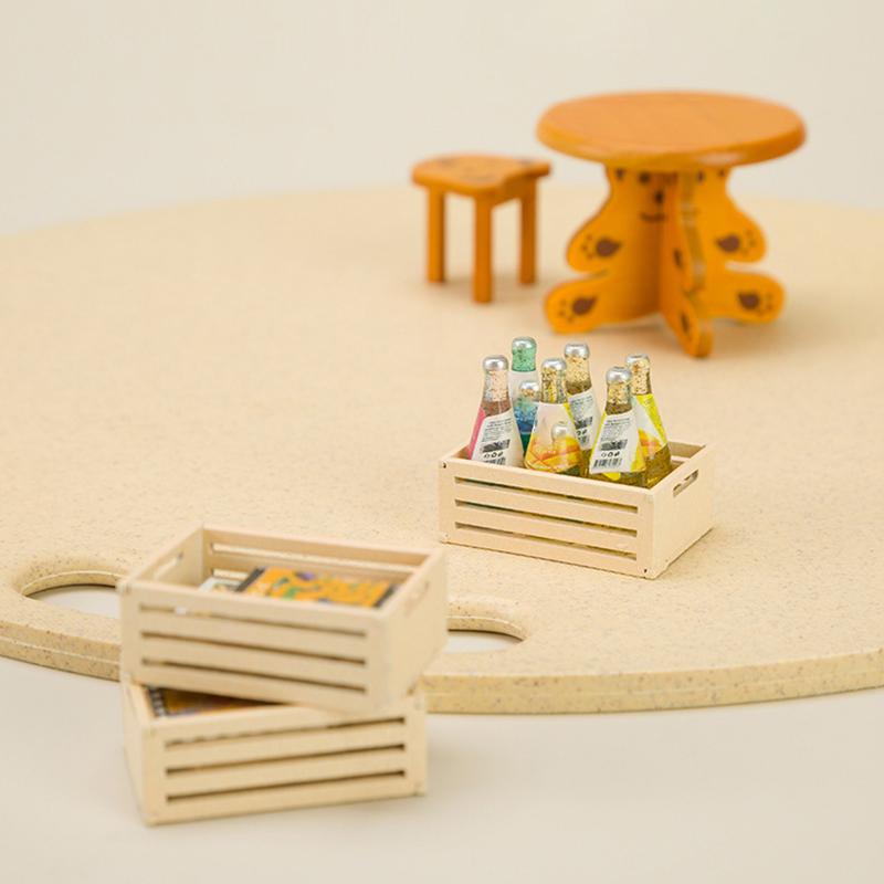 Doll House Decoration Mini Wooden Frame Fruit Frame Storage Frame Model Photo Props