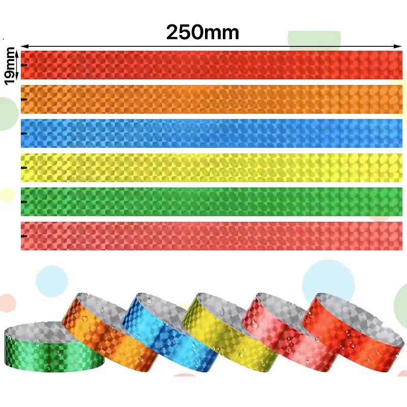 100Pcs Holographic Vip Wristbands Waterproof And Tear Resistant Design Perfect For Concerts Festivals Parties Events