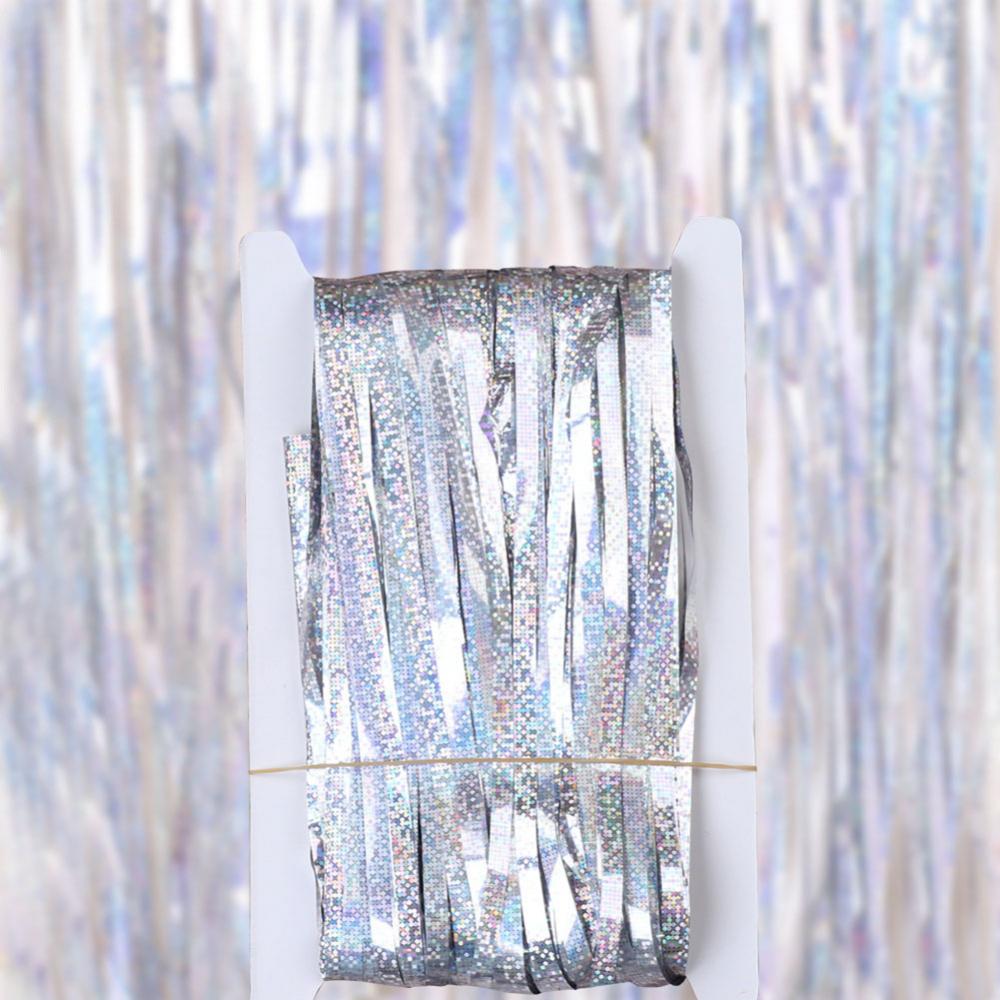 Event Party Streamer Glitter Tinsel Foil Fringe Curtain Backdrop Birthday Wedding Hawaii Party Decor