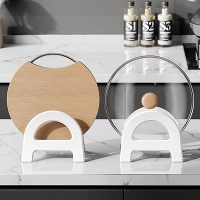 Adjustable Cutting Board Holder Pot Lid Stand Auto Width Adjustment Multi-Purpose Countertop Cutting Board Holder Rack