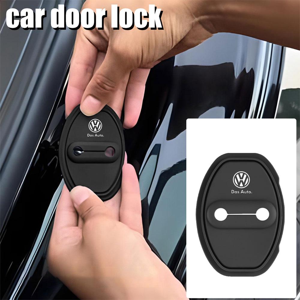 2/4Pcs Silicone Car Door Protective Cover Auto Door Locks Guard Shock Pads for Volkswagen VW R 4 Motion Caddy CC Golf 5 6 7 Bora